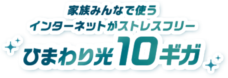 家族みんなで使うインターネットがストレスフリー ひまわり光10ギガ