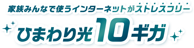 家族みんなで使うインターネットがストレスフリー ひまわり光10ギガ