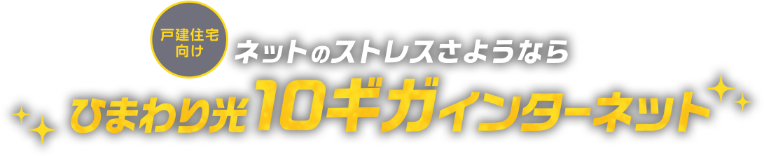 戸建住宅向け ネットのストレスさようなら ひまわり光10ギガインターネット