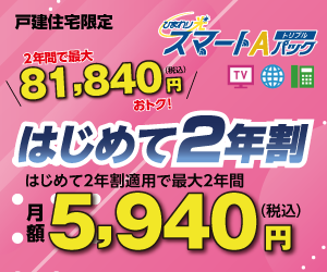 【戸建住宅限定】スマートAパックトリプルスタート2年割