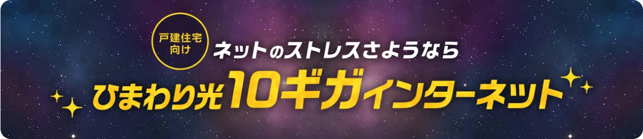 戸建住宅向け ネットのストレスさようなら ひまわり光10ギガインターネットのご案内