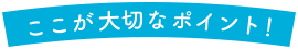 ここが大切なポイント！