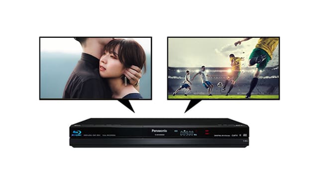 ダブルチューナー搭載で、2番組同時録画に対応！