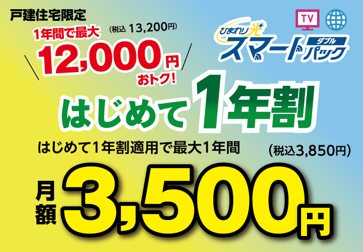 戸建住宅限定 ひまわり光スマートパックダブル はじめて1年割