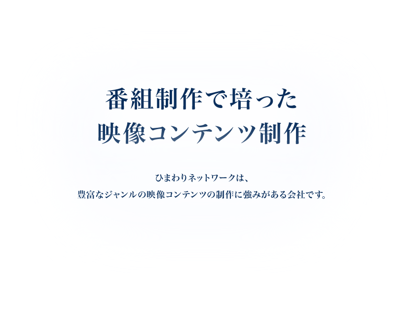 番組制作で培った映像コンテンツ制作　番組制作で培った映像コンテンツ制作