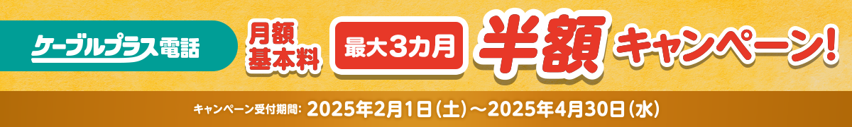 ケーブルプラス電話 半額キャンペーン