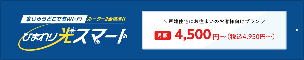 ひまわり光パック　月額4,180円～（税込4,598円～）