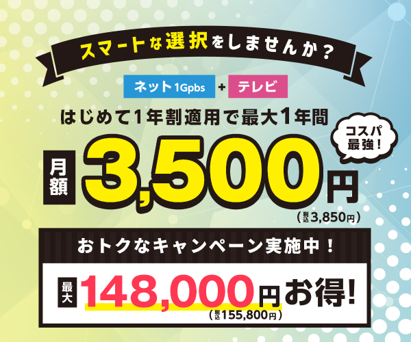 「はじめて１年割」スマートパックダブル